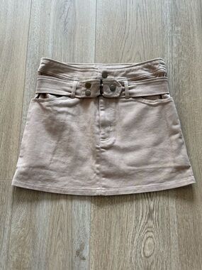 Stitch & Pine Belted Denim Mini Skirt Size S